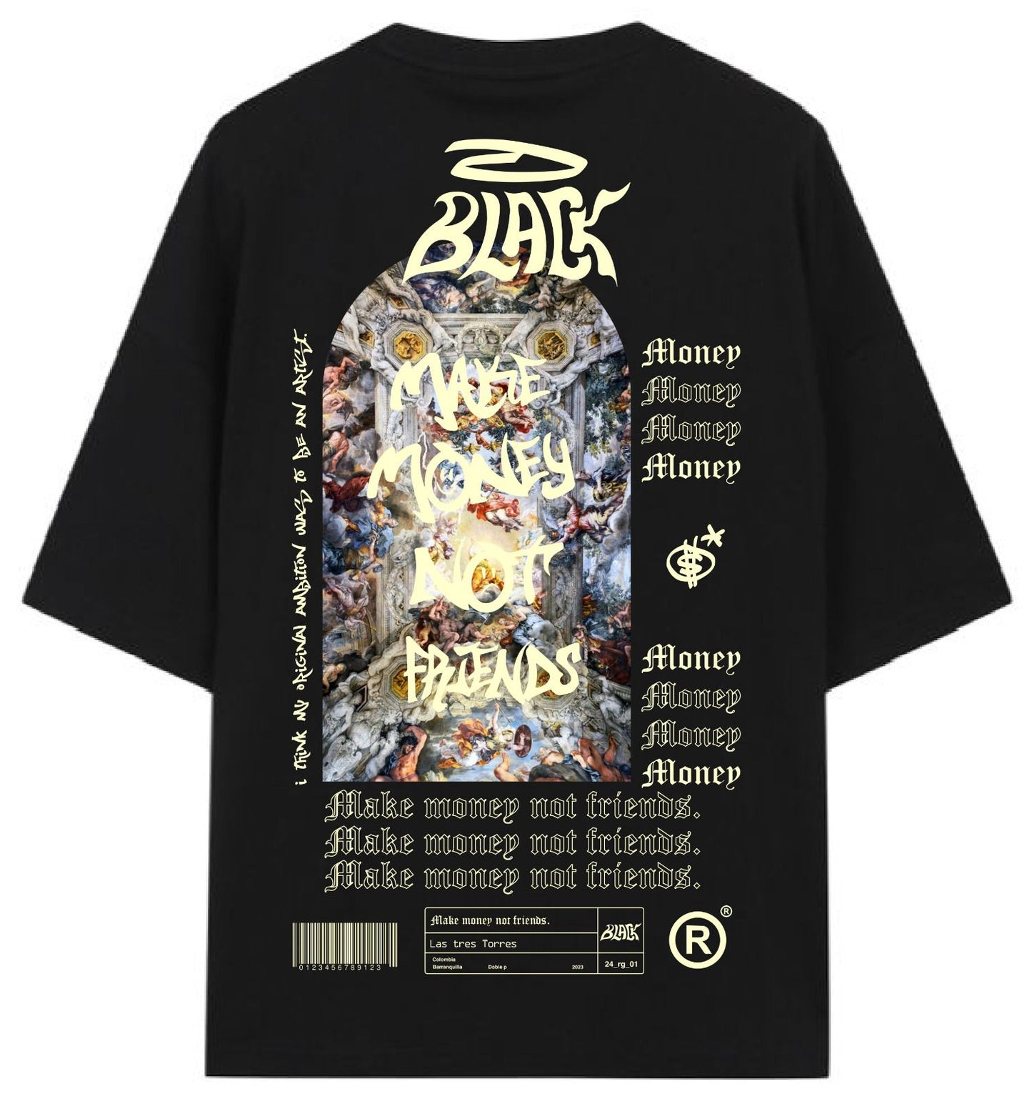 CAMISA BLACK OVERSIZE - MAKE MONEY NO FRIENDS