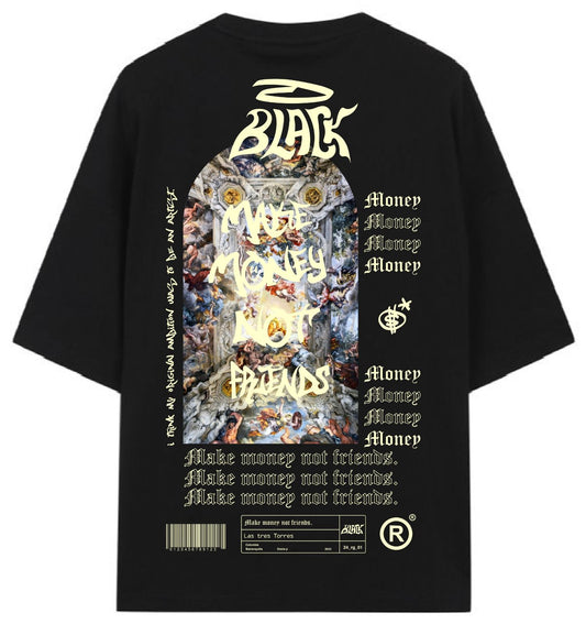 CAMISA BLACK OVERSIZE - MAKE MONEY NO FRIENDS